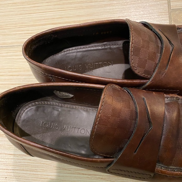 Louis Vuitton Damier Pattern Leather Loafers - Picture 5 of 7
